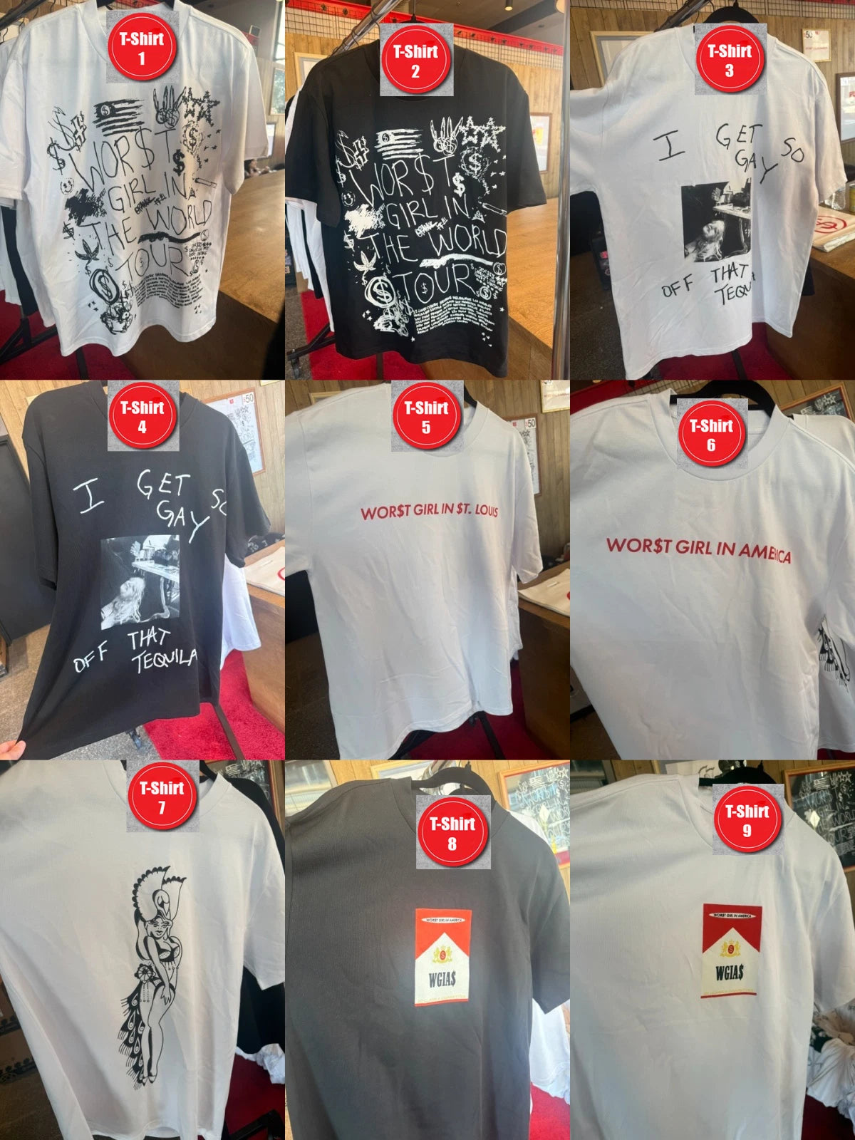 Slayyyter Wor$t Girl In The World Tour 2026 Merch Tee, T-Shirt Reprint