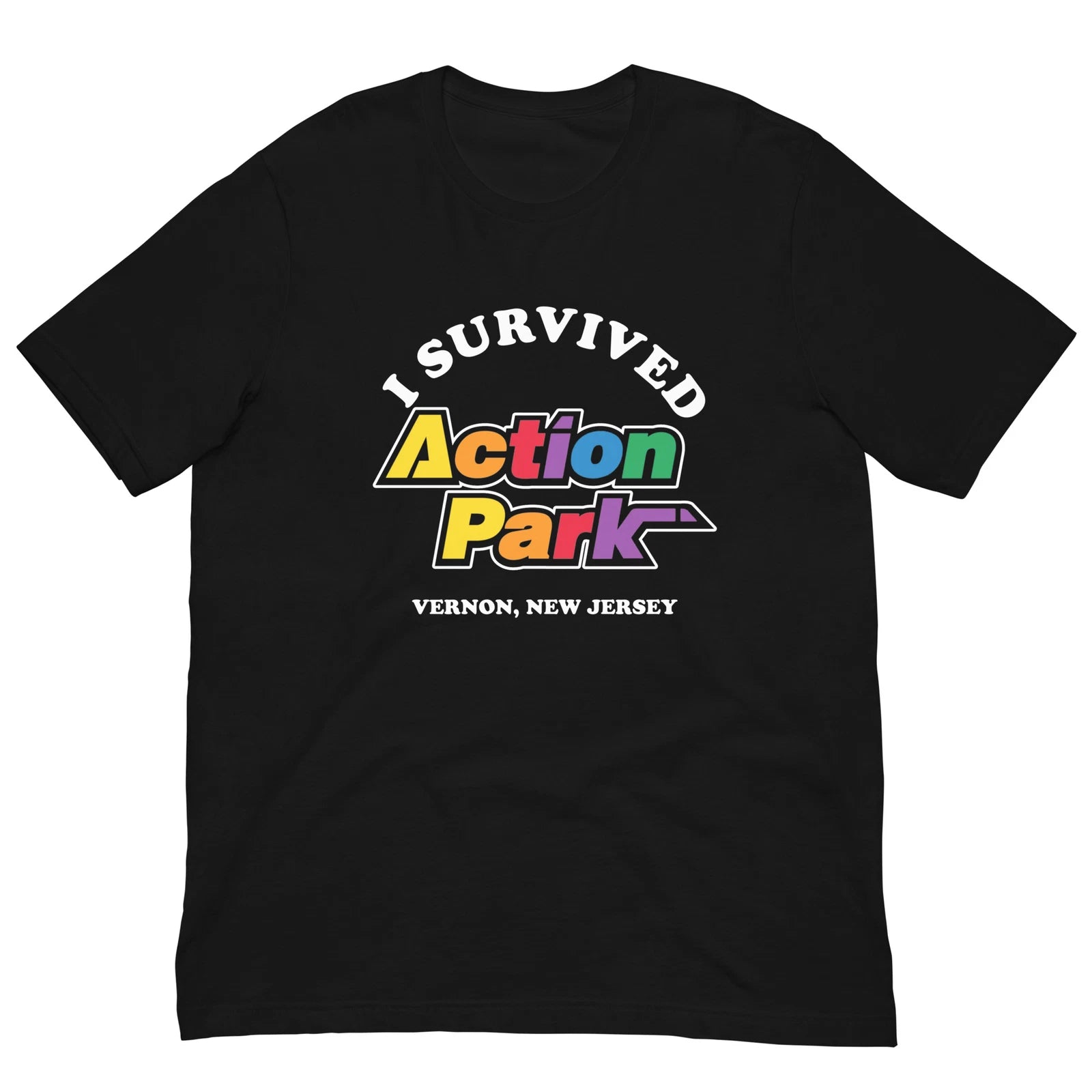 I SURVIVED ACTION PARK Black Graphic Tee Shirt Unisex t-shirt