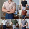 Casual Wear Striped Lapel Shirt Korean Business Top Lapel Neckline Casual Daily