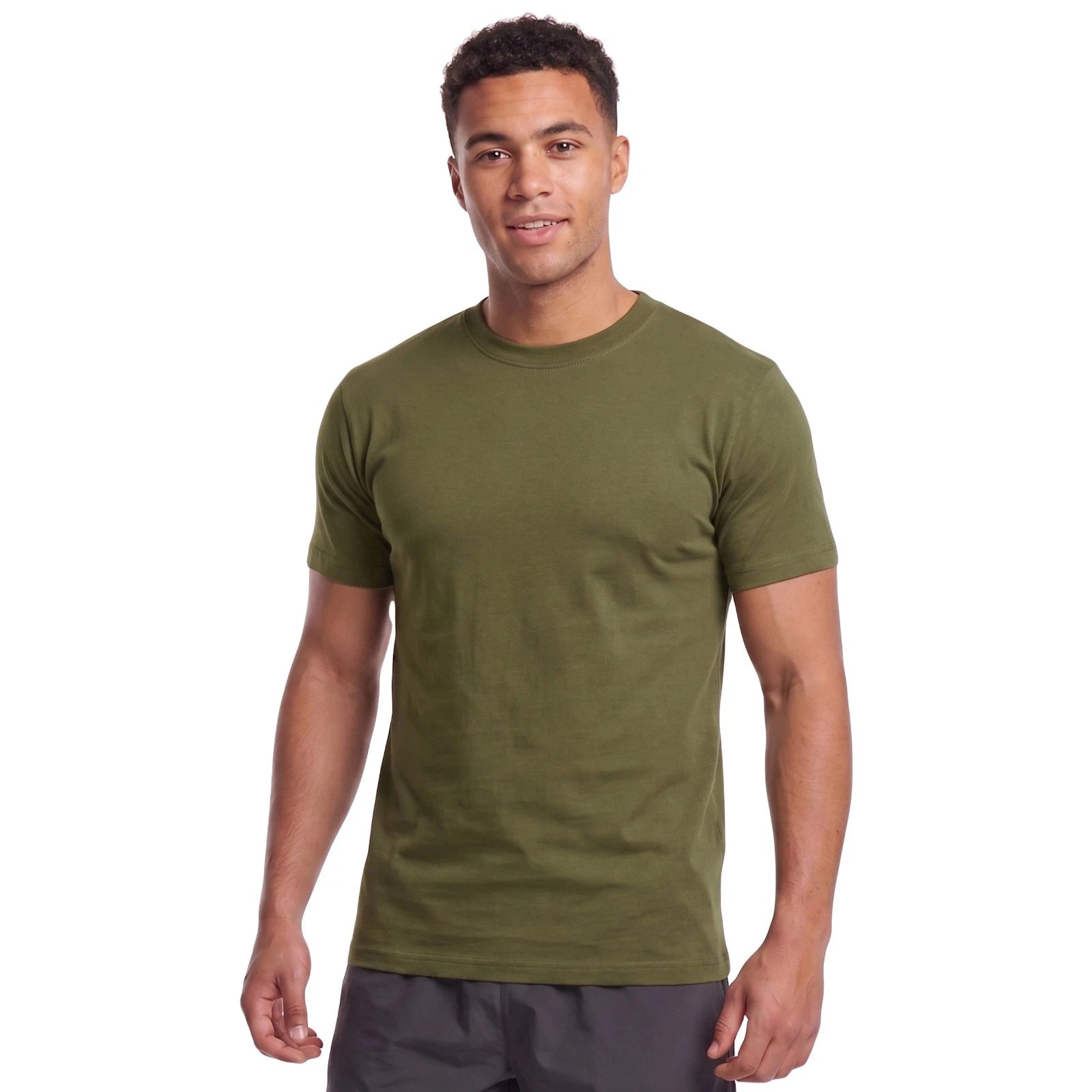 Army T Shirt US Combat Military Tactical Style Cadet Short Sleeve Gym Top Olive