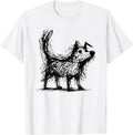 Minimal Line Art Minimalist Abstract Sketch Scribble Dog T-Shirt