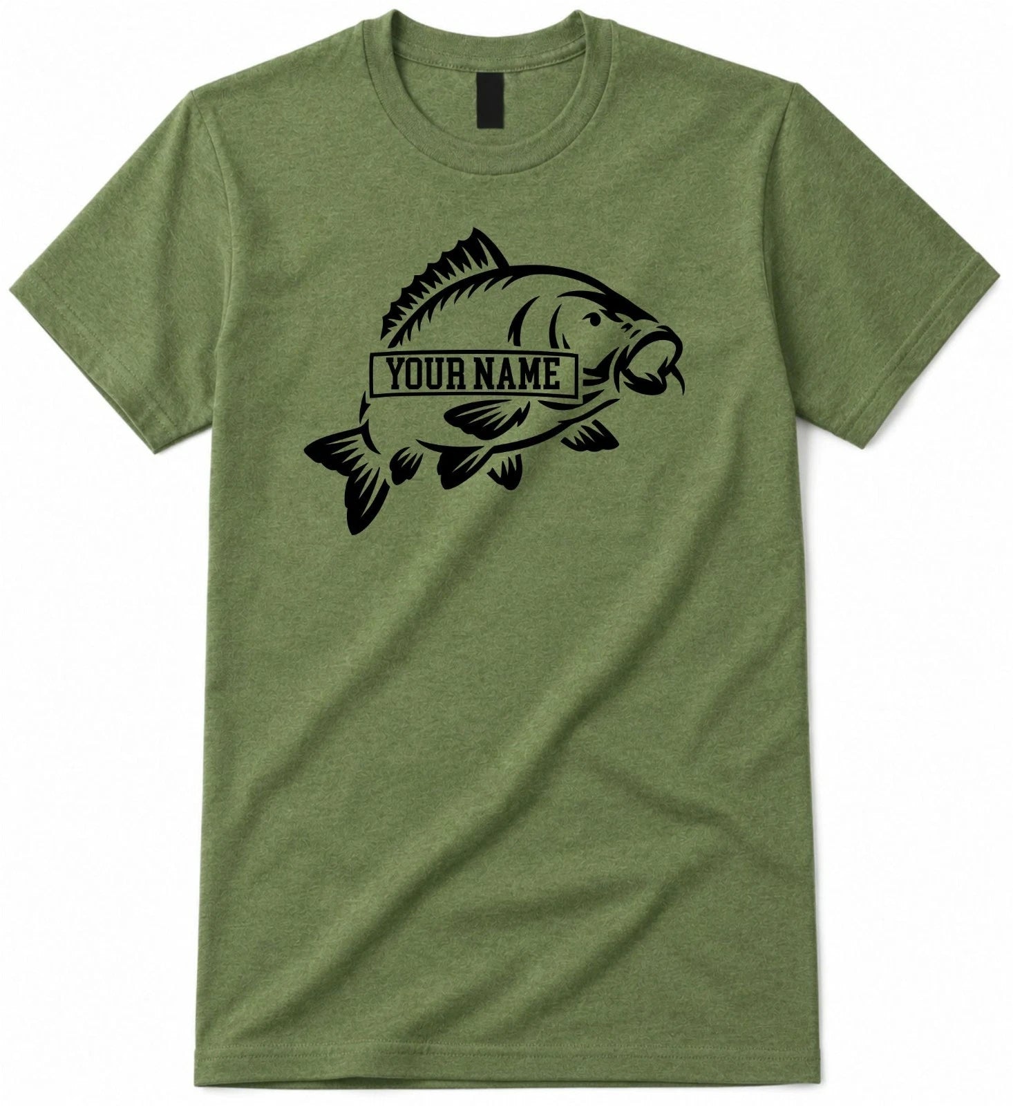 Personalised Carp Fishing T Shirt Custom Name Angler Gift Dad Son Adult Kids