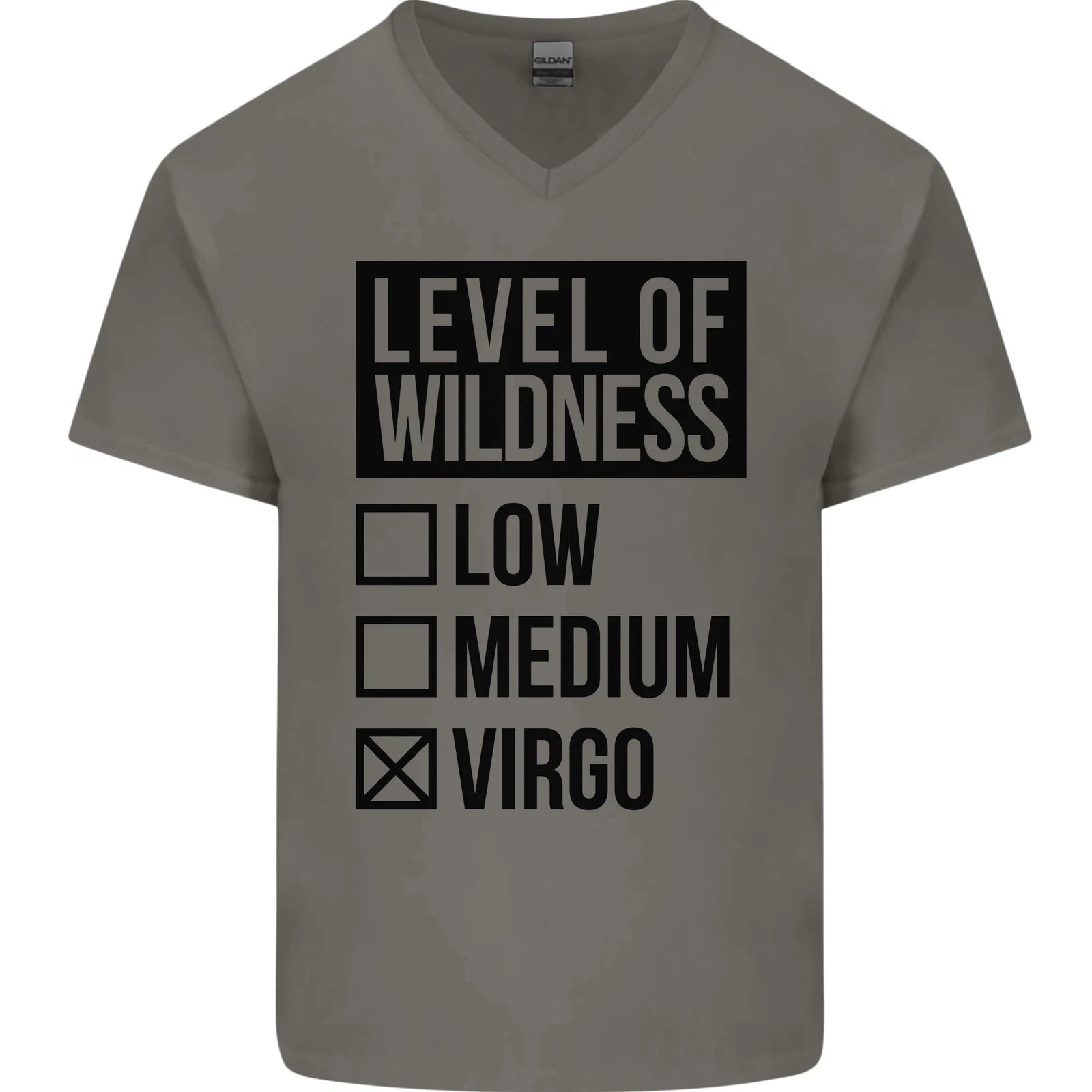 Levels of Wildness Virgo Mens V-Neck Cotton T-Shirt