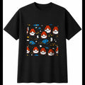 Syrian Hamster with Mushrooms Cute Mens T-Shirt Black 100% Cotton Graphic Tee