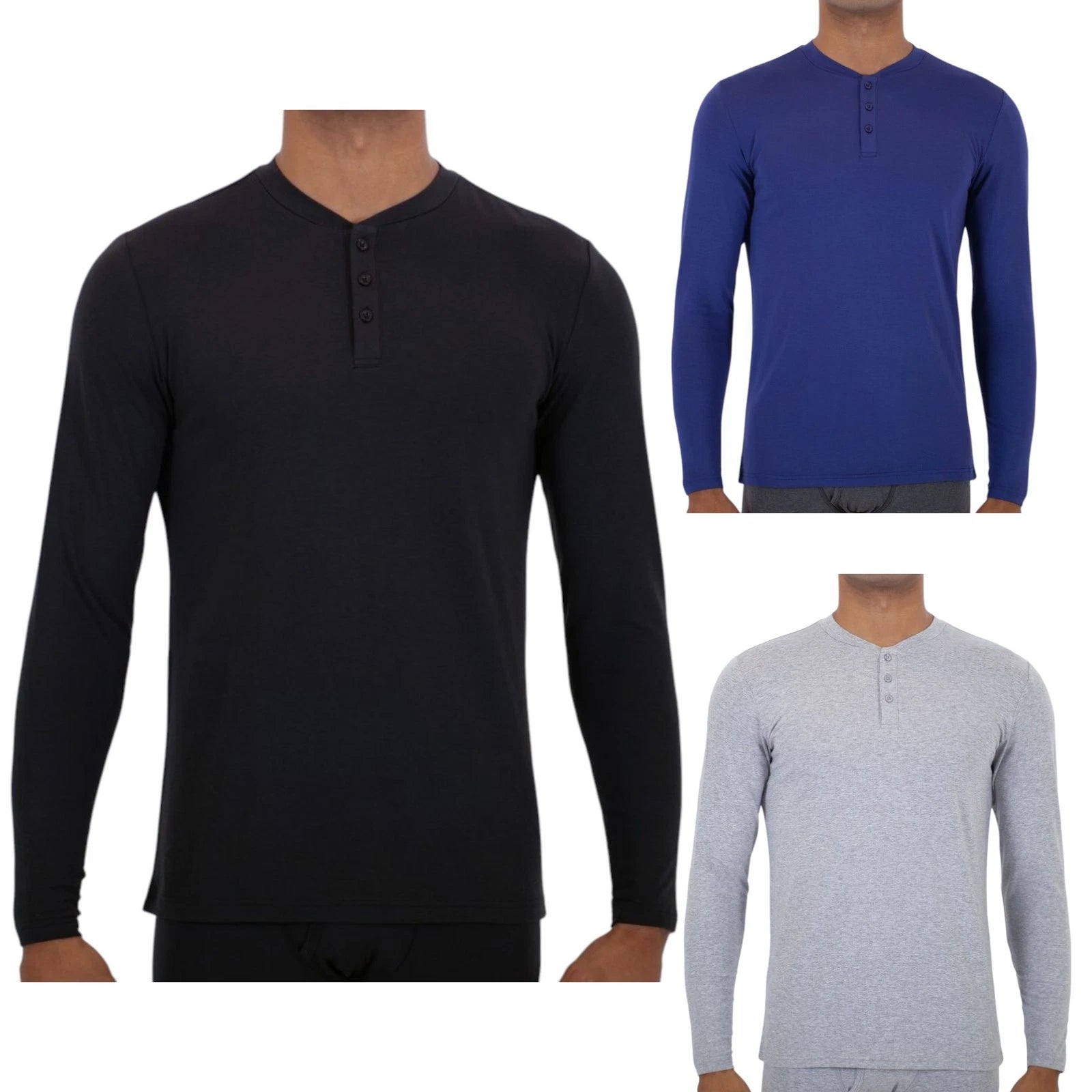 Mens Long Sleeve T-Shirt Thermal Vest Top Winter Warm Work Underwear Baselayer