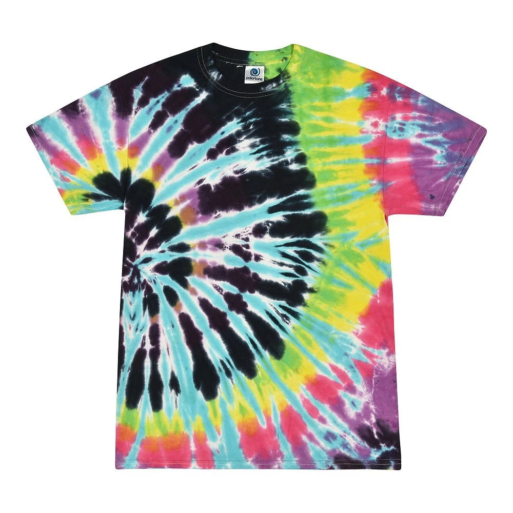 Colortone Tie Dye T-Shirt Flashback Cotton Kids & Adult Sizes S-5XL Multi-Color