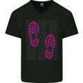 Rise & Run Running Cross Country Marathon Runner Mens V-Neck Cotton T-Shirt
