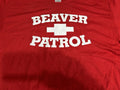 BEAVER PATROL "Staff" T-Shirt XL Red NWOT Funny Adult Humor Gag Dad Party Sex