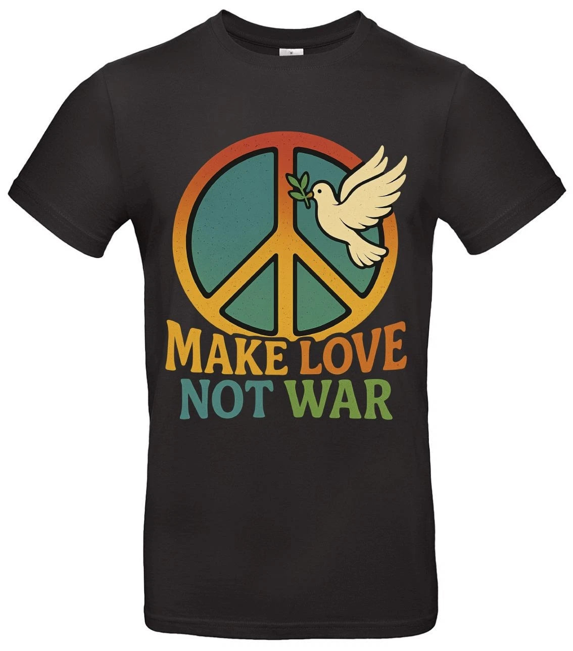 Make Love Not War T-Shirt Peace Retro Dove Unisex Shirt Cotton
