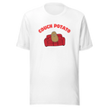 Funny Couch Potato Cartoon Graphic Cute Lazy Potato on Red Sofa T-Shirt