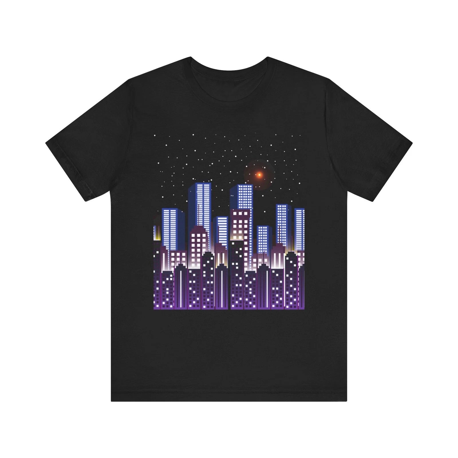 Neon City Skyline Tee | Nighttime Urban Lights Graphic