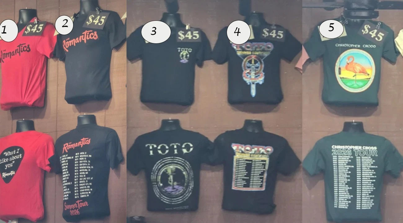 TOTO The Romantics Christopher Cross 2026 Tour T-Shirt Merch Reprint