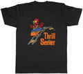 Funny Thrill Seeker Mens T-Shirt Theme Park Roller Coaster Train Tee Gift