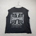 VTG Y2K Chopper Culture Ride Free Tank Shirt Men Sz XL Grey grunge Punk Read