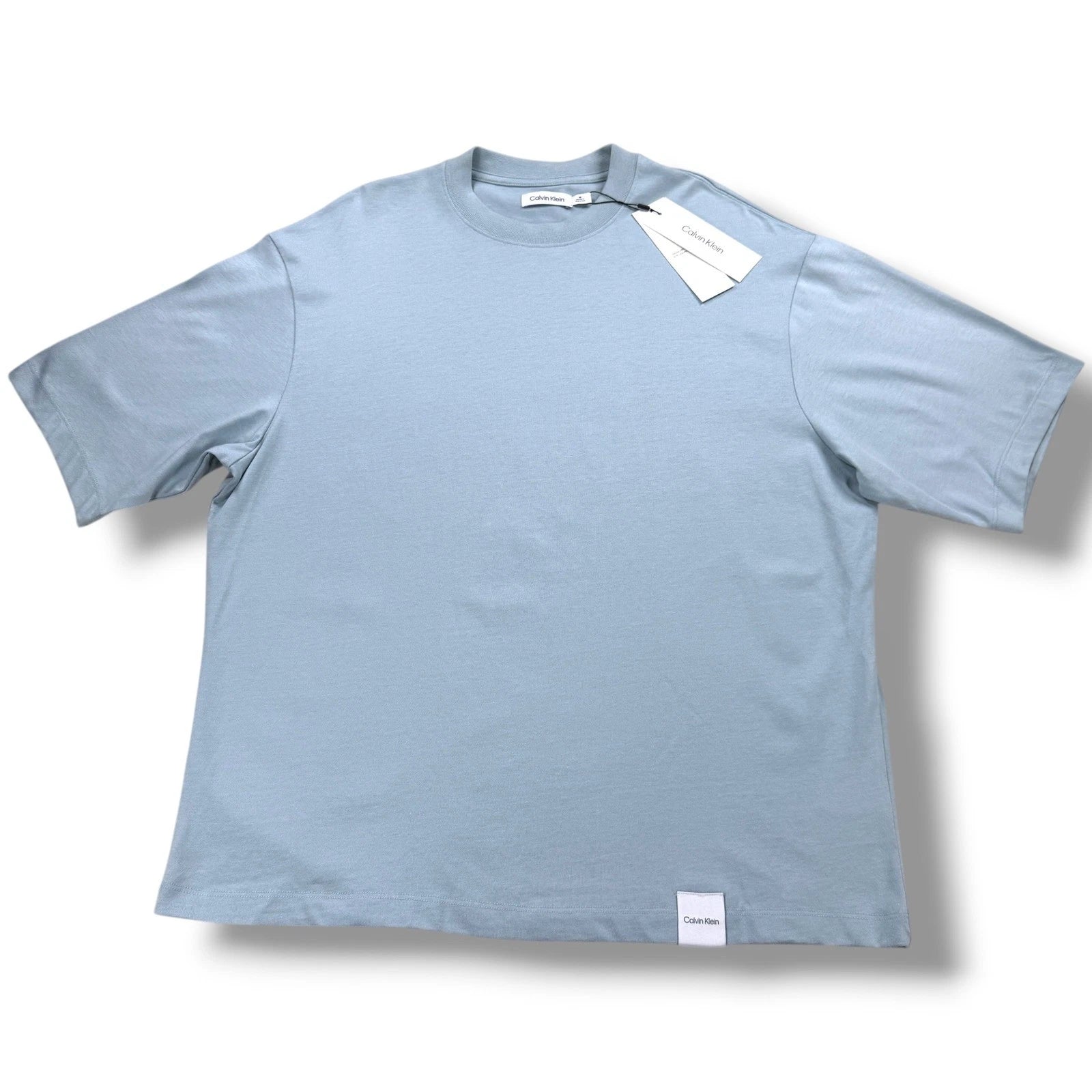 NWT - Calvin Klein Shirt Men's Size Medium M Dove Blue Crew Neck T-Shirt Organic