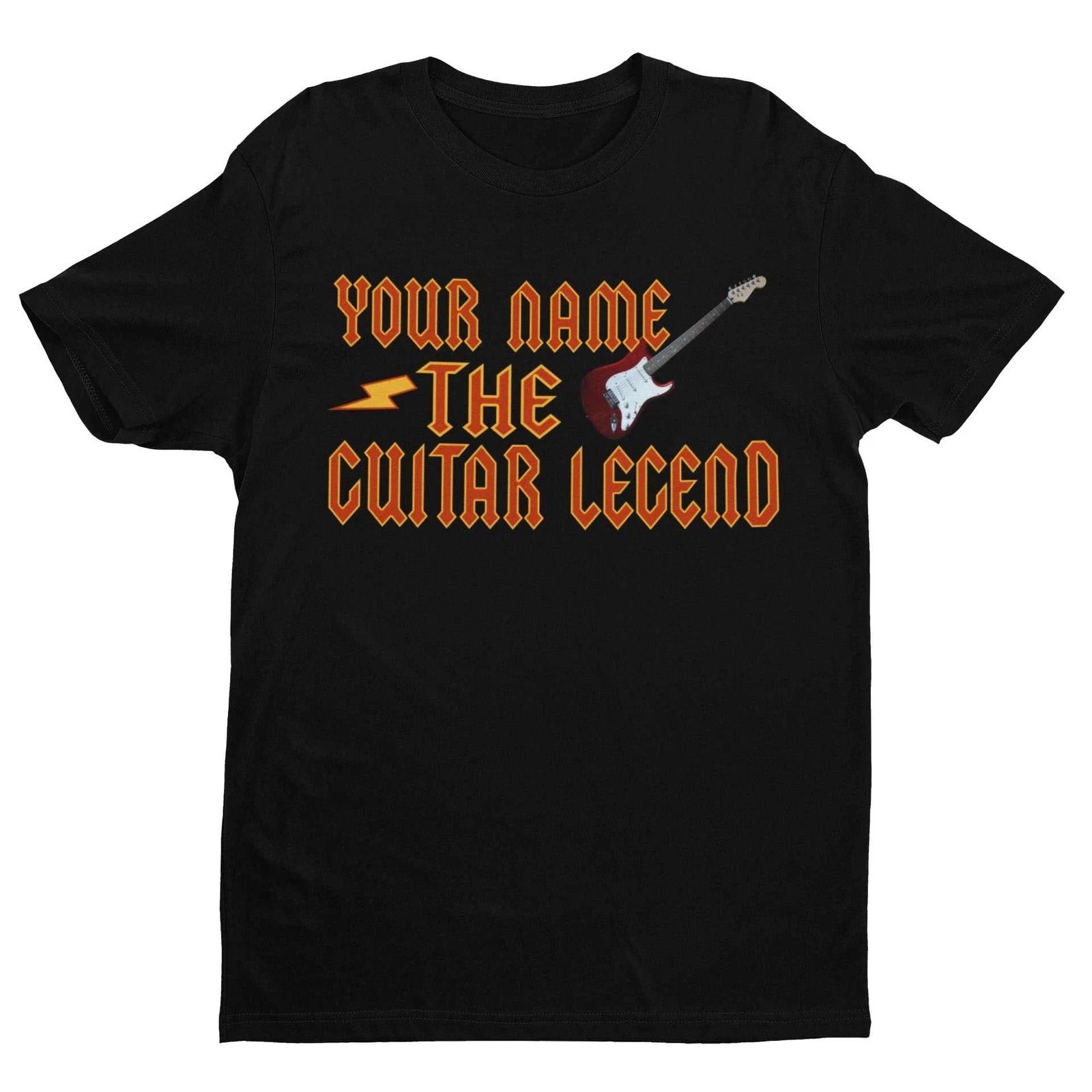 Personalised Guitarist T-Shirt – Custom Name Funny Gift for Musicians UK
