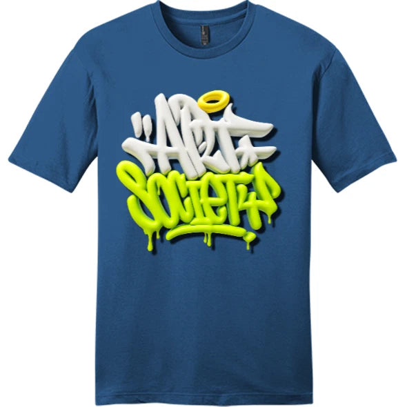 NEW Art Society 3D GRAFFITI BLACK / GREEN Tee Shirt MARITIME BLUE S-4XL MADE USA