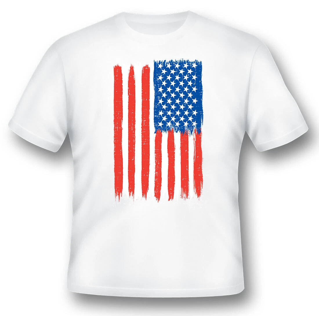 American flag  black or white tee