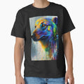 Rainbow Urban Graffiti Dog Oil Painting Splat T-Shirt Made in US/AUS Size S-2XL