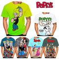 Cartoon Popeye Casual unisex Women Men T-Shirt 3D Print Short Sleeve Tee Tops