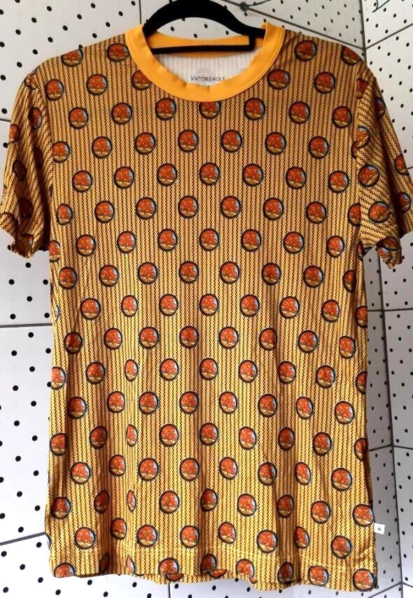 VIKTOR & ROLF СALIDA Men T-Shirt Short Sleeve Designer Print 100% Tencel Size M