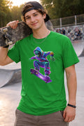 Alien Skateboarder T-Shirt Neon Skate Graphic Tee Streetwear Unisex Tee