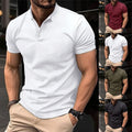 Fashionable Short Sleeve Fitness T Shirt Mens Summer Button Collar Shirts
