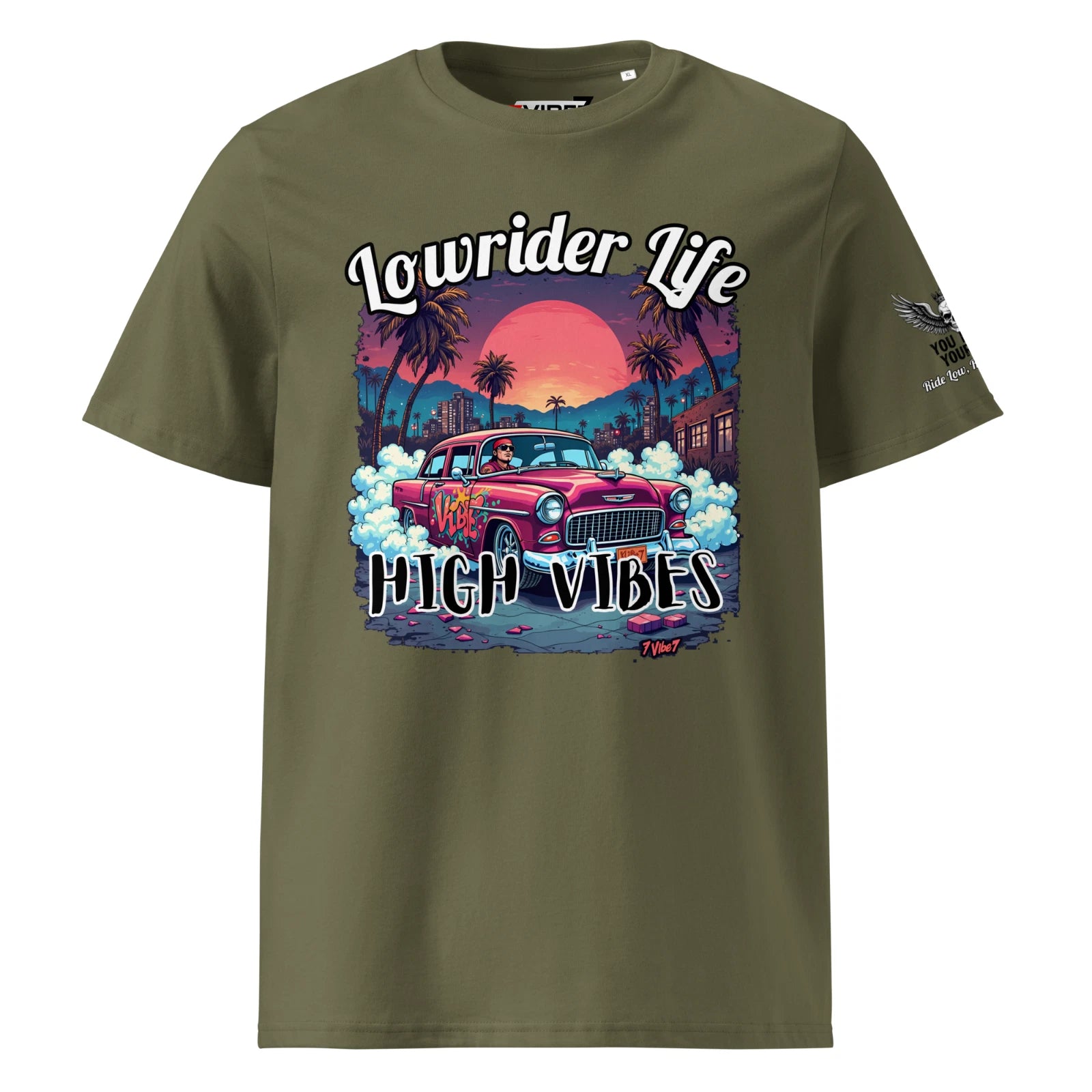 Unisex organic cotton t-shirt Lowrider 7Vibe7 Urban Streetwear Graffiti Style