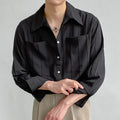 Men's Stripes Shirt Casual Slim Shirts Long Sleeve Button Down Tops Blouse