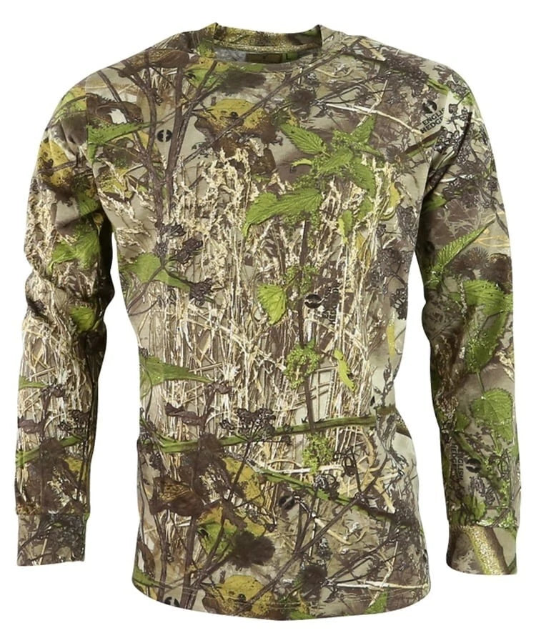 HUNTING LONG SLEEVE T-SHIRT MENS S-3XL ENGLISH HEDGEROW CAMOUFLAGE TOP Camo