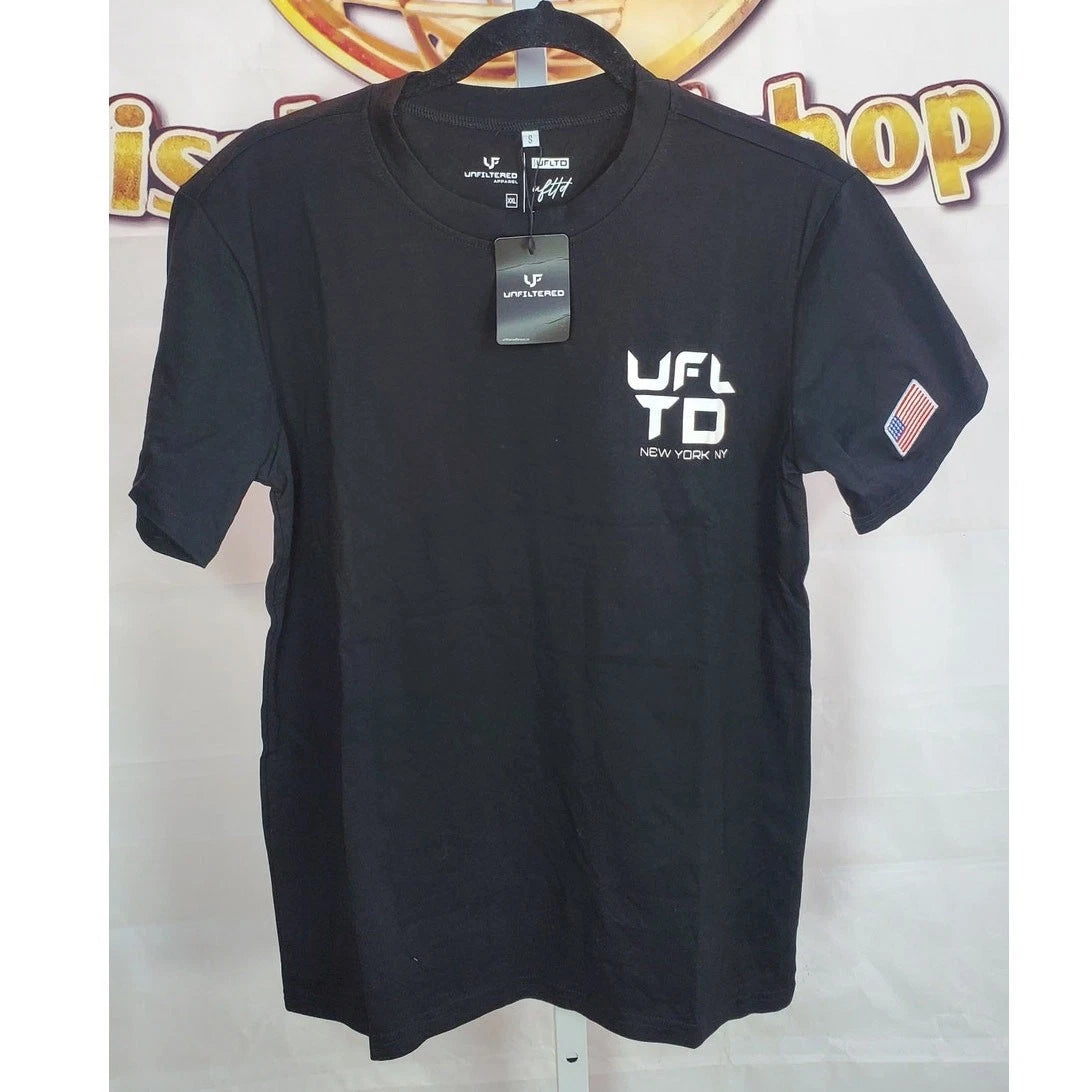 Men Unfiltered Black Graphic T Shirt Cotton M