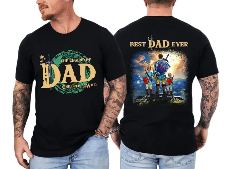 Personalized Dad Custom Kids Names Print Best Dad Ever Gift for Father Day