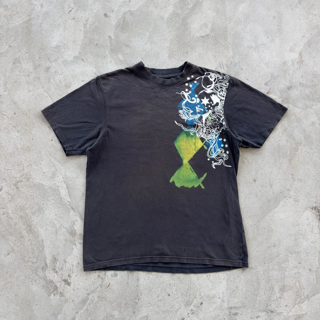 Billabong T-Shirt Black Graphic Surf Skate Y2K Streetwear Faded Men Size M