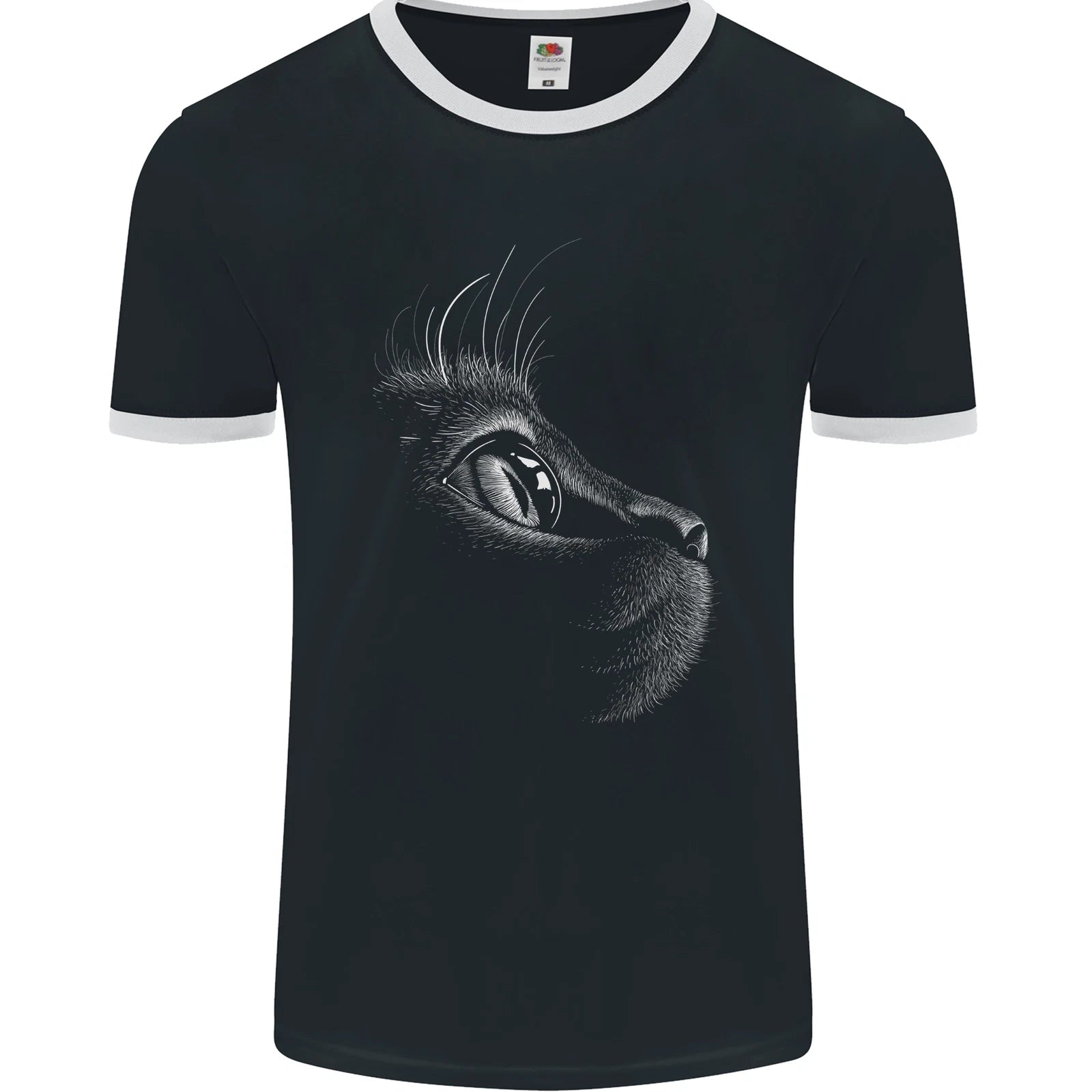 A Cute Cat Face Mens Ringer T-Shirt FotL