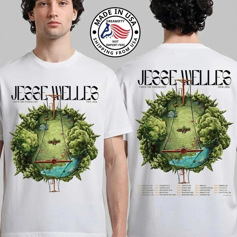 Jesse Welles Under The Powerlines 2026 Tour Dates T Shirt