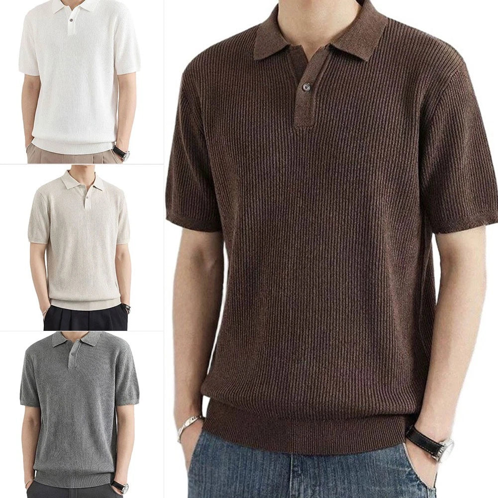 Men's Short Sleeve V Neck T Shirt Regular Fit for Business Casual Wear