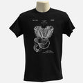 Vintage Motorcycle Engine Patent T Shirt Biker Mechanic Chopper Unisex Tee