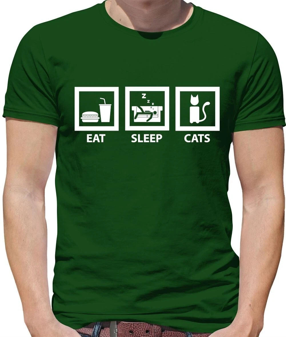 Eat Sleep Cats - Mens T-Shirt - Kitten Pet Pets Anima Cute cats Gift Love
