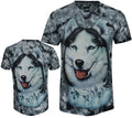Siberian Husky Dog Arctic Snow Sled Huskies Glow in Dark Tie Dye T-Shirt by Wild