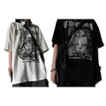 Women Men Goth Short Sleeve T-Shirt for Shield Letter Oversized To