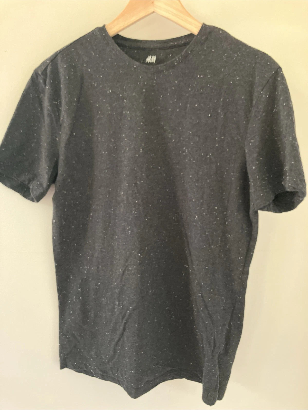H&M Slim Fit Heather Gray Unisex Jersey Crew Neck T-Shirt M 36"