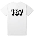 Kings of NY 187 Streetwear Bold Font Text Graphic Tee Short Sleeve T-Shirt White