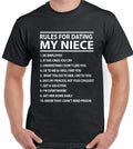 Niece T-Shirt Rules For Dating My Mens Funny Father's Day Uncle's Birthday