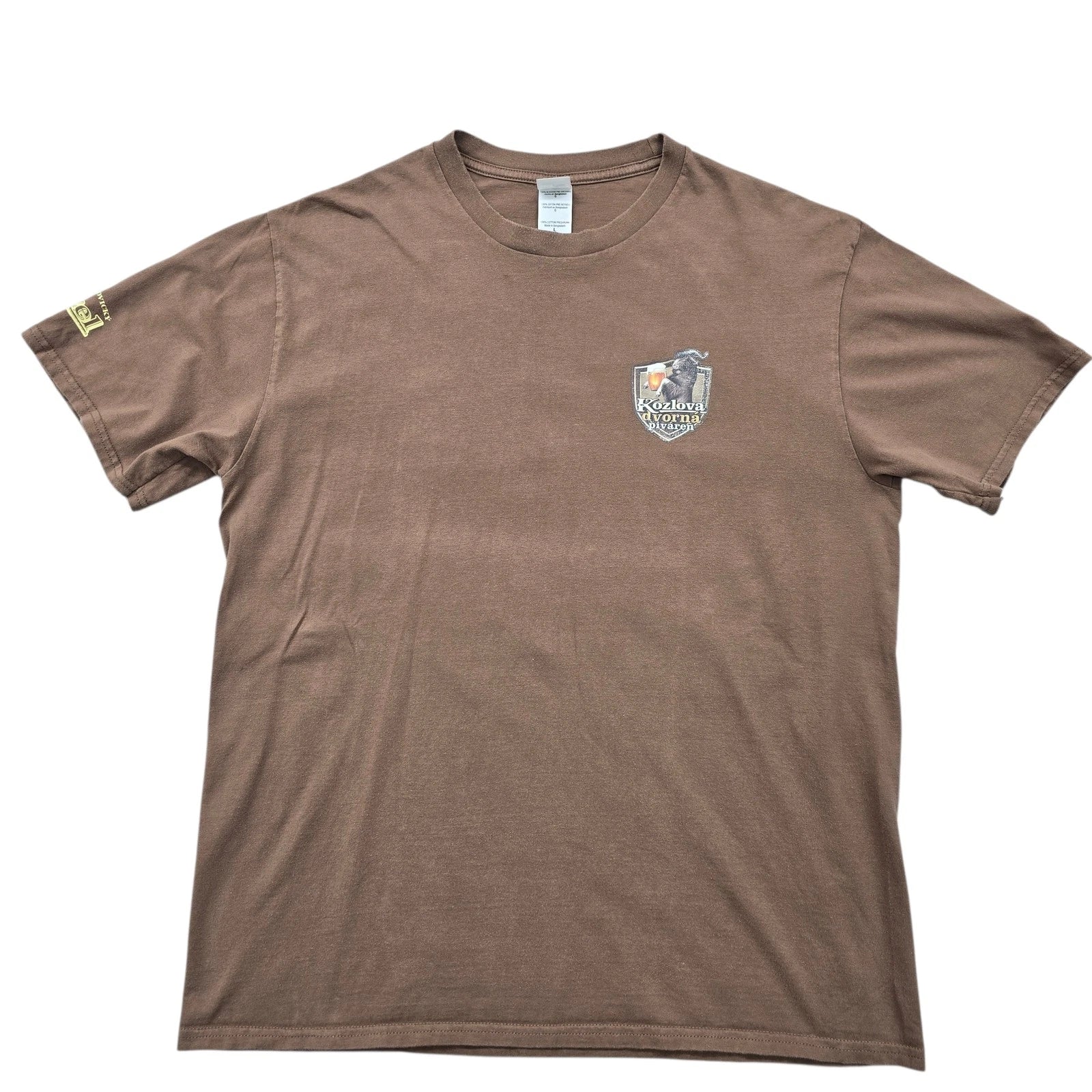 Gildan Humor Graphic L Unisex Tee in Taupe 100% Cotton, Back Print