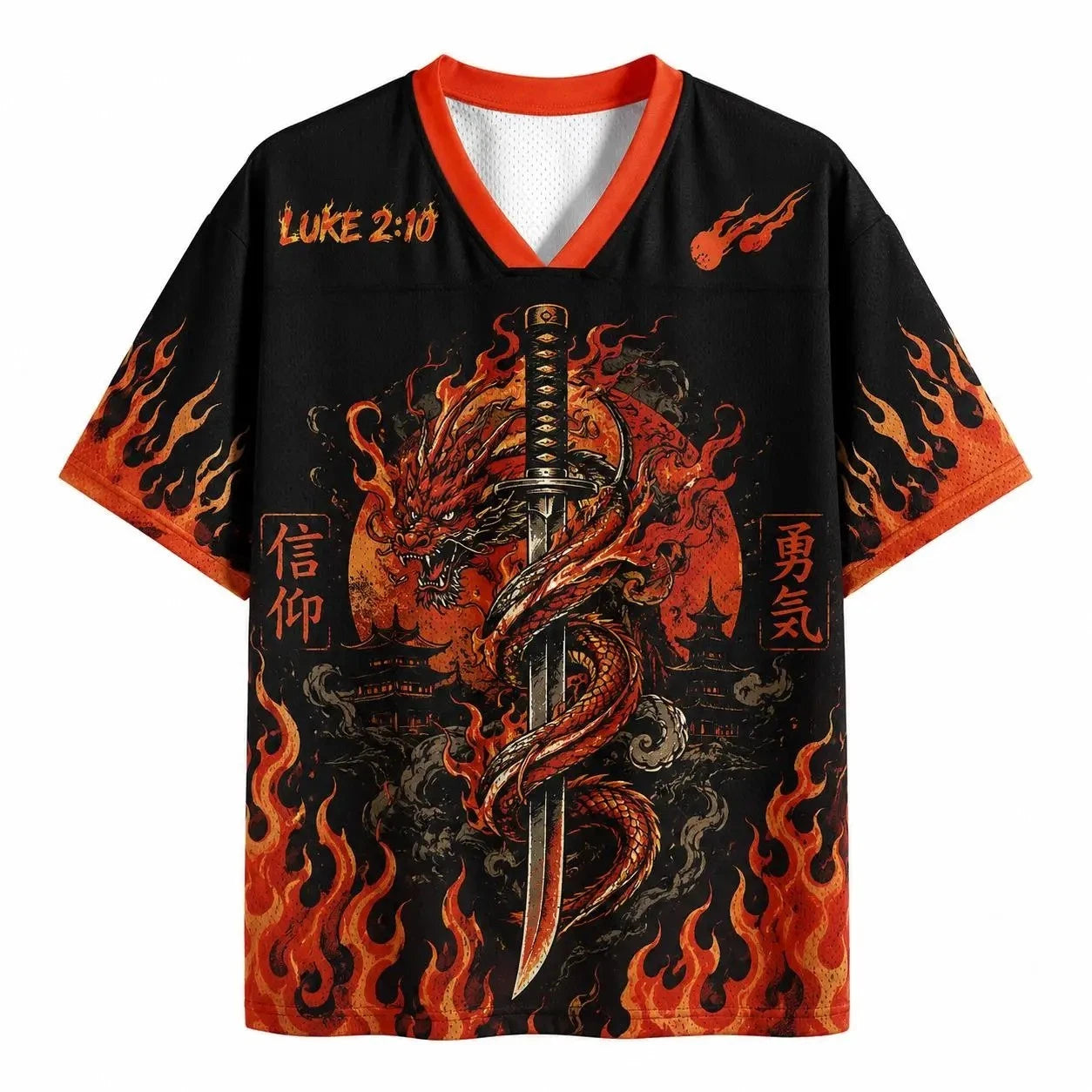 Cool Dragon Football Jersey 3D Printed Graphic T-Shirt Polyester Breathable