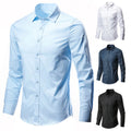 Men's Casual Long Sleeves Shirts Tops Solid color Slim Fit Button Down T-Shirts