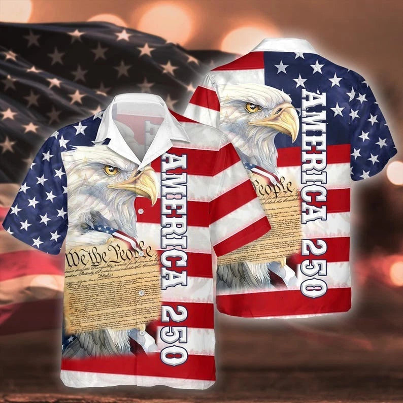 Eagle America Independence Day Cool Hawaiian Shirt, USA Patriotic Outfit HS1165