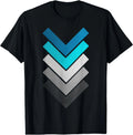 White Turquoise Chevron Minimalist Geometric Gray Graphic T-Shirt
