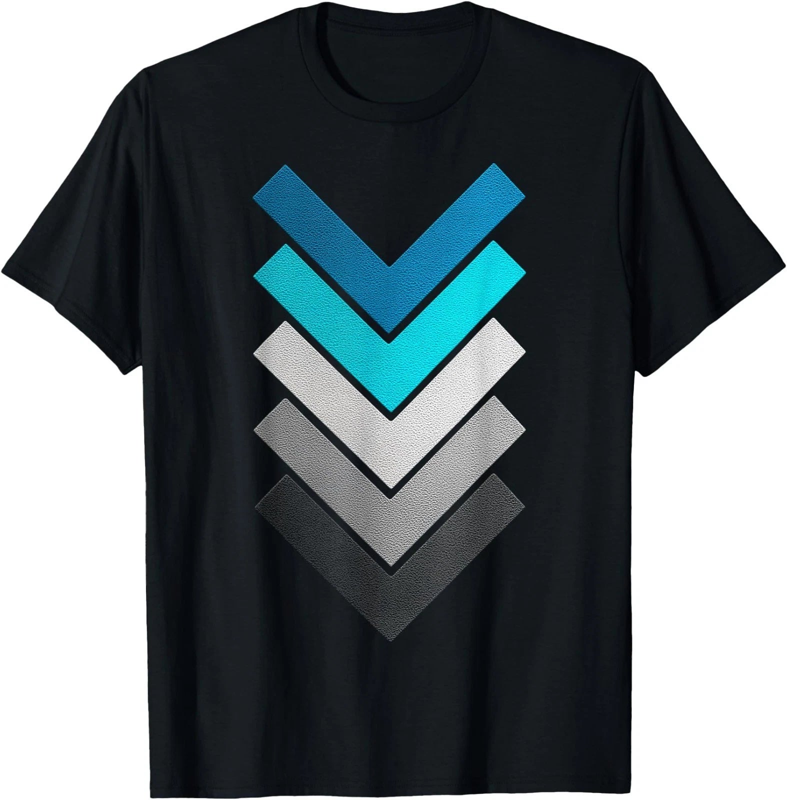 White Turquoise Chevron Minimalist Geometric Gray Graphic T-Shirt