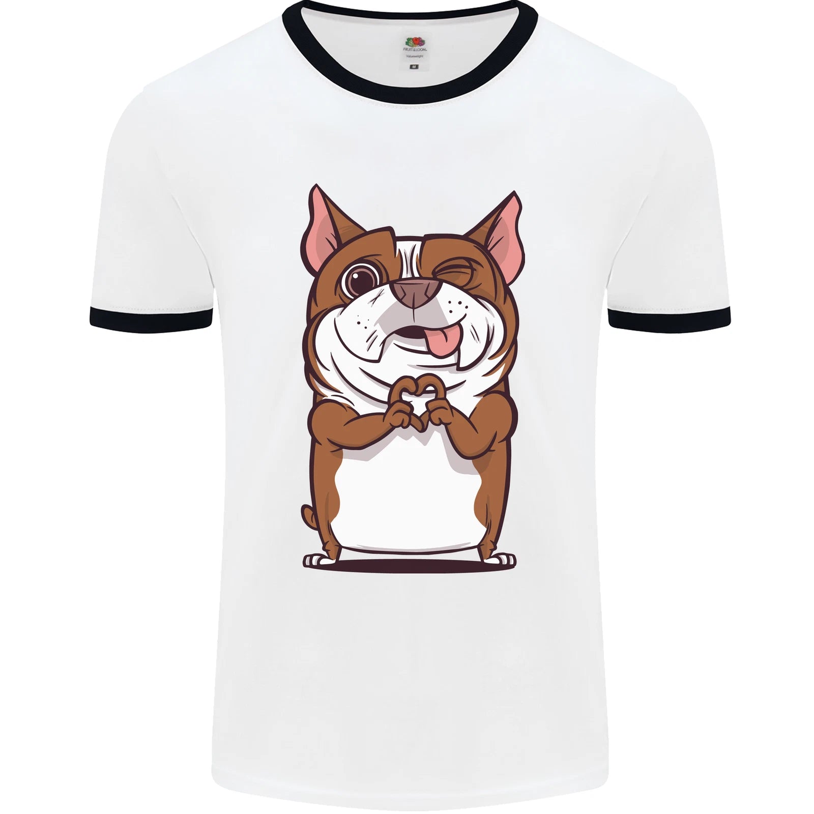 A Cute Dog With a Heart Sign Mens Ringer T-Shirt